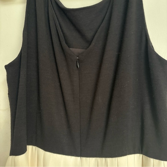 Talbots Sleeveless Zip Black Bodice Lined Cream Tulle Cocktail Dress. size 14 - Picture 2 of 3